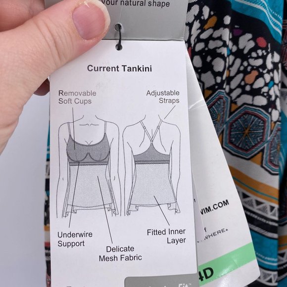 Coco Reef wild stripes tankini top size 34D NEW Fl - Picture 4 of 10